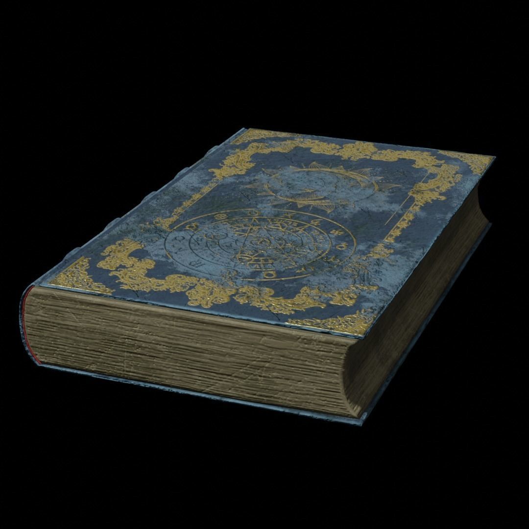 Old Magic Book Openable Low-poly 3D model_11