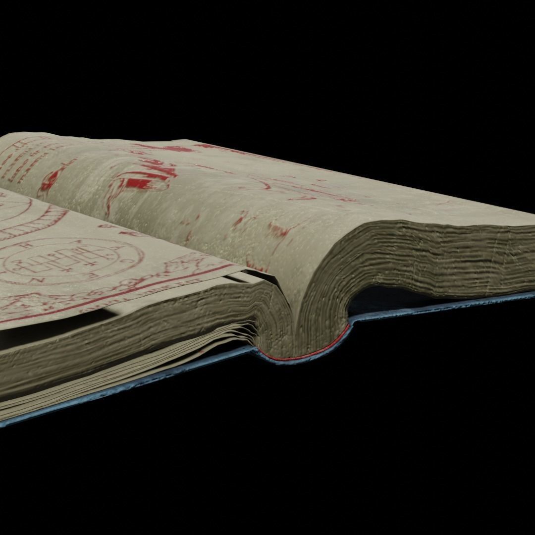 Old Magic Book Openable Low-poly 3D model_10