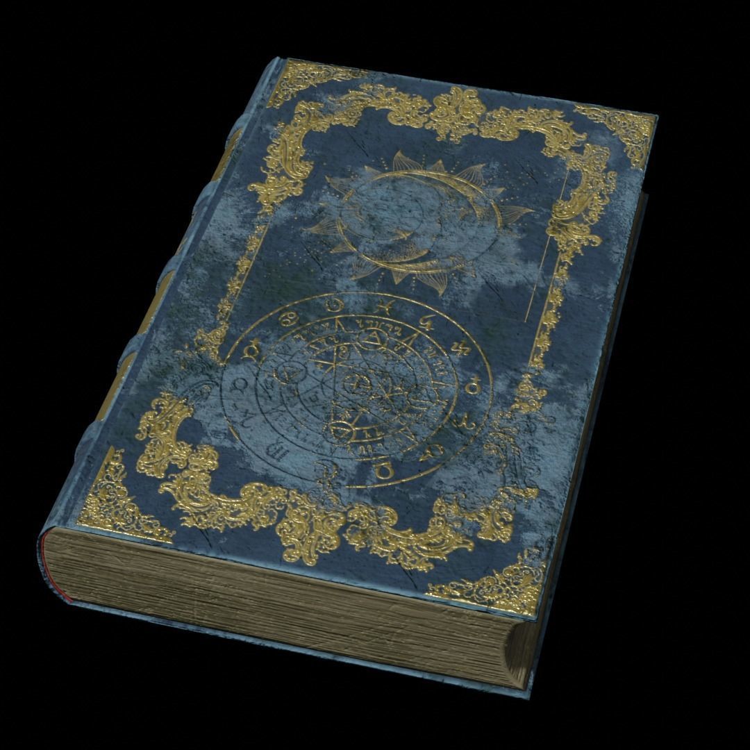 Old Magic Book Openable Low-poly 3D model_18