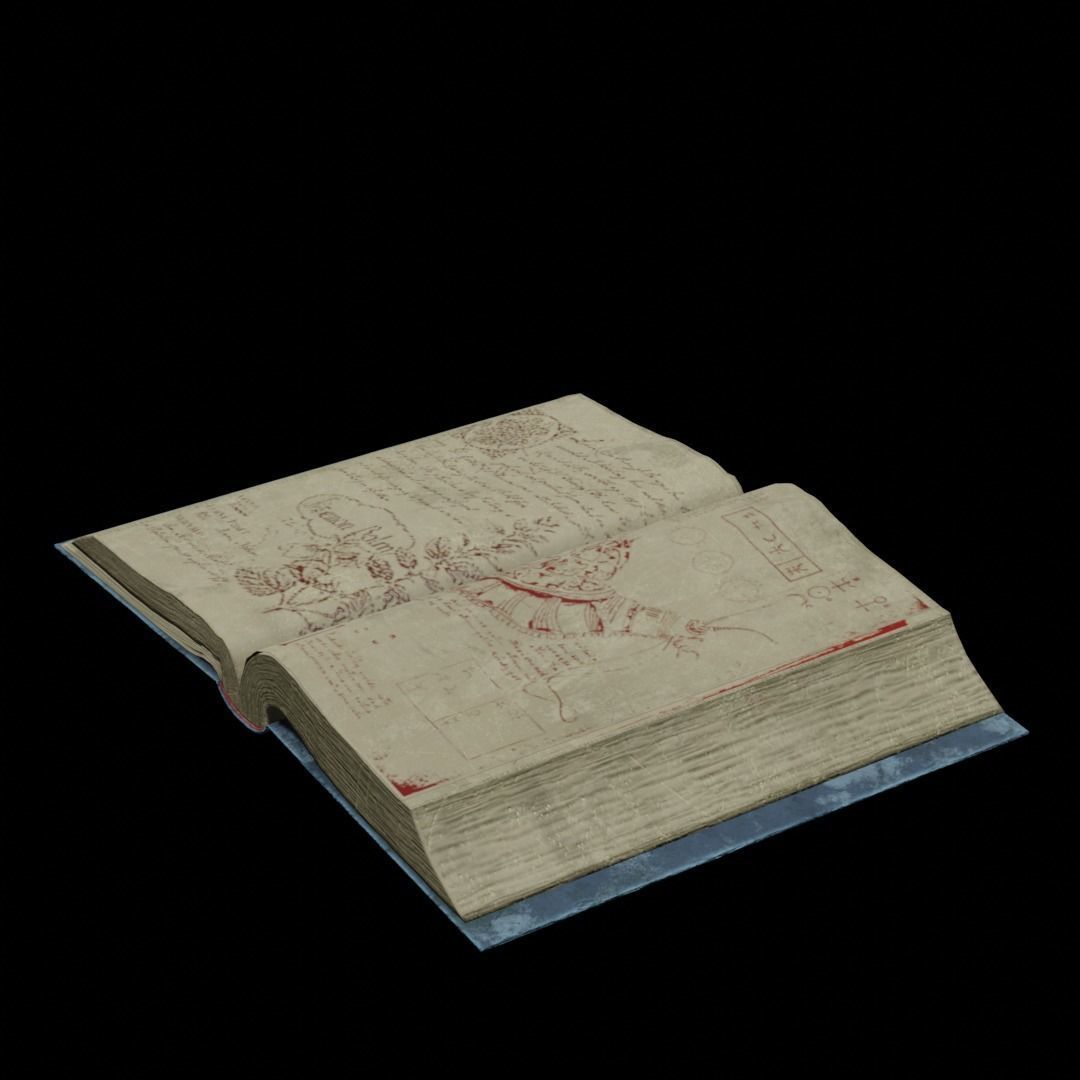 Old Magic Book Openable Low-poly 3D model_9