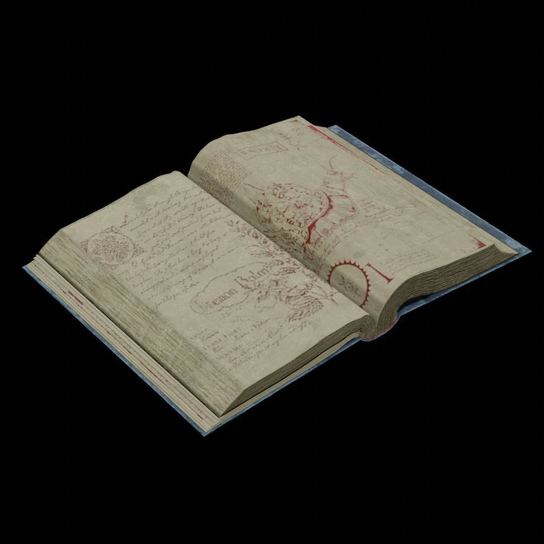 Old Magic Book Openable Low-poly 3D model_8