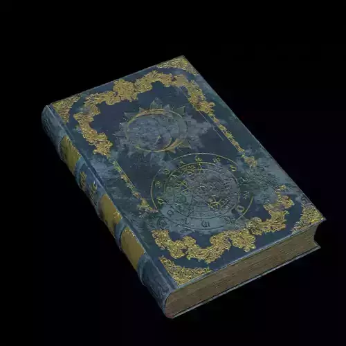 Old Magic Book Openable Low-poly 3D model