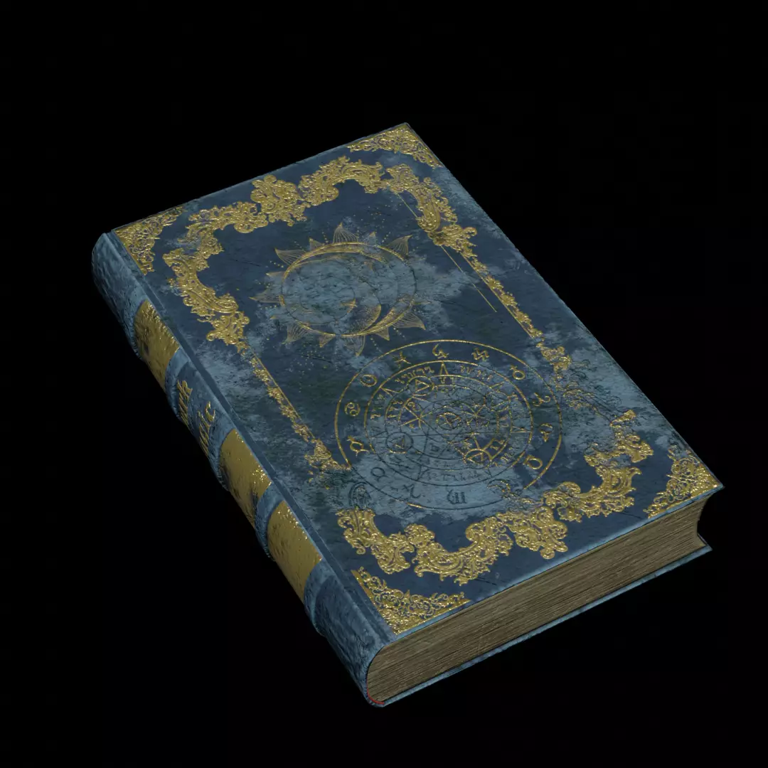 Old Magic Book Openable Low-poly 3D model_0