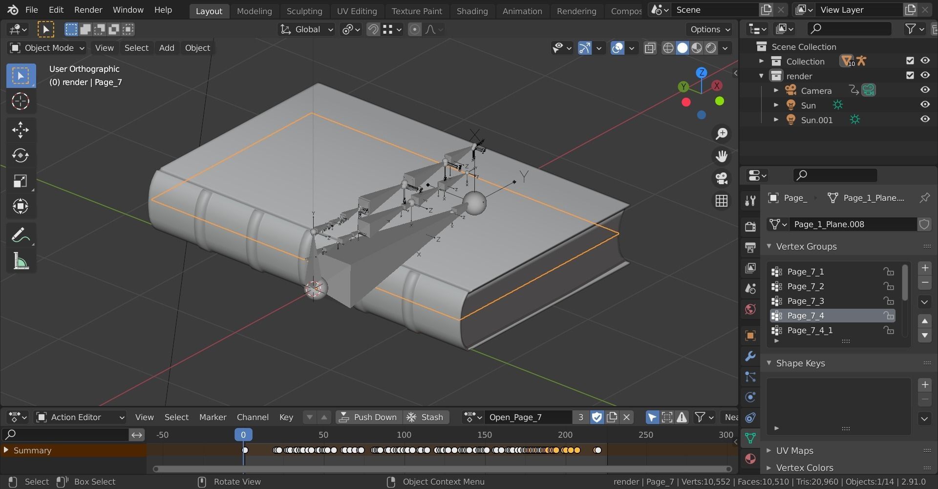 Old Magic Book Openable Low-poly 3D model_21