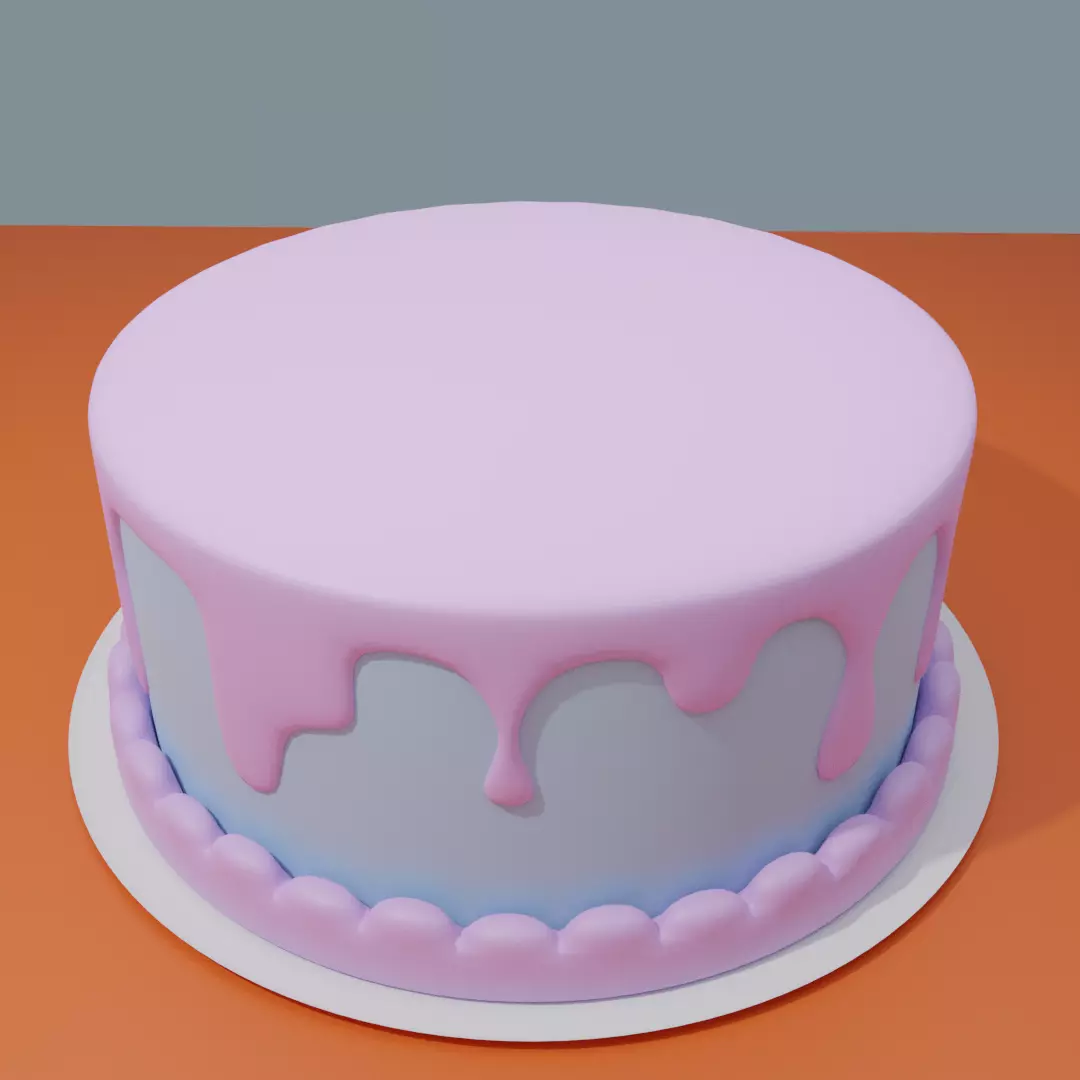 Cartoon cake Free 3D model_0