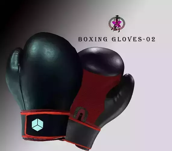 Boxing Glove-Black Low-poly 3D model