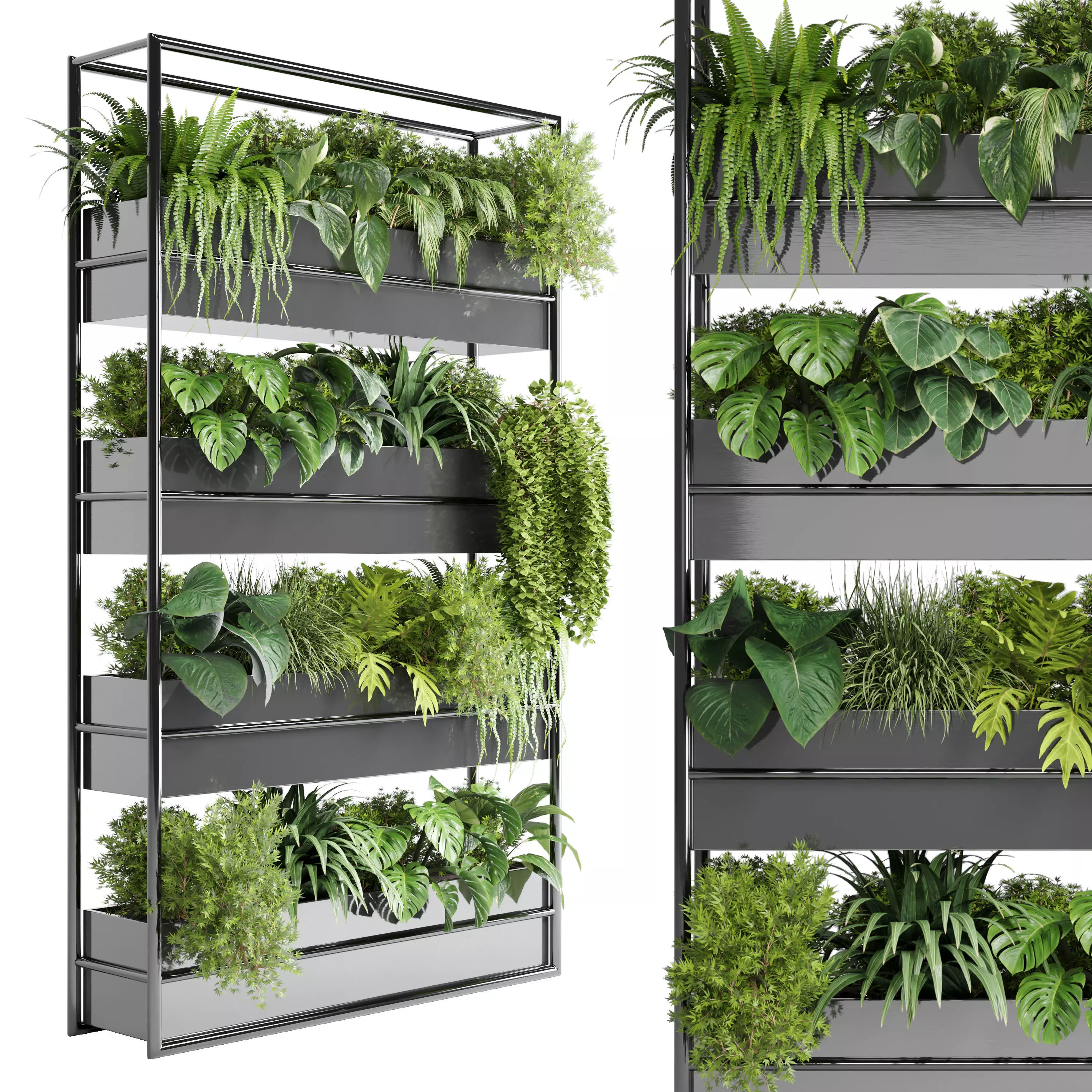 Collection Outdoor Indoor plant stand metal vase 11 3D model