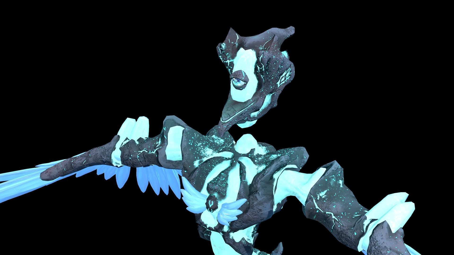 Monster Crystal Phoenix Low Poly model Low-poly 3D model_30