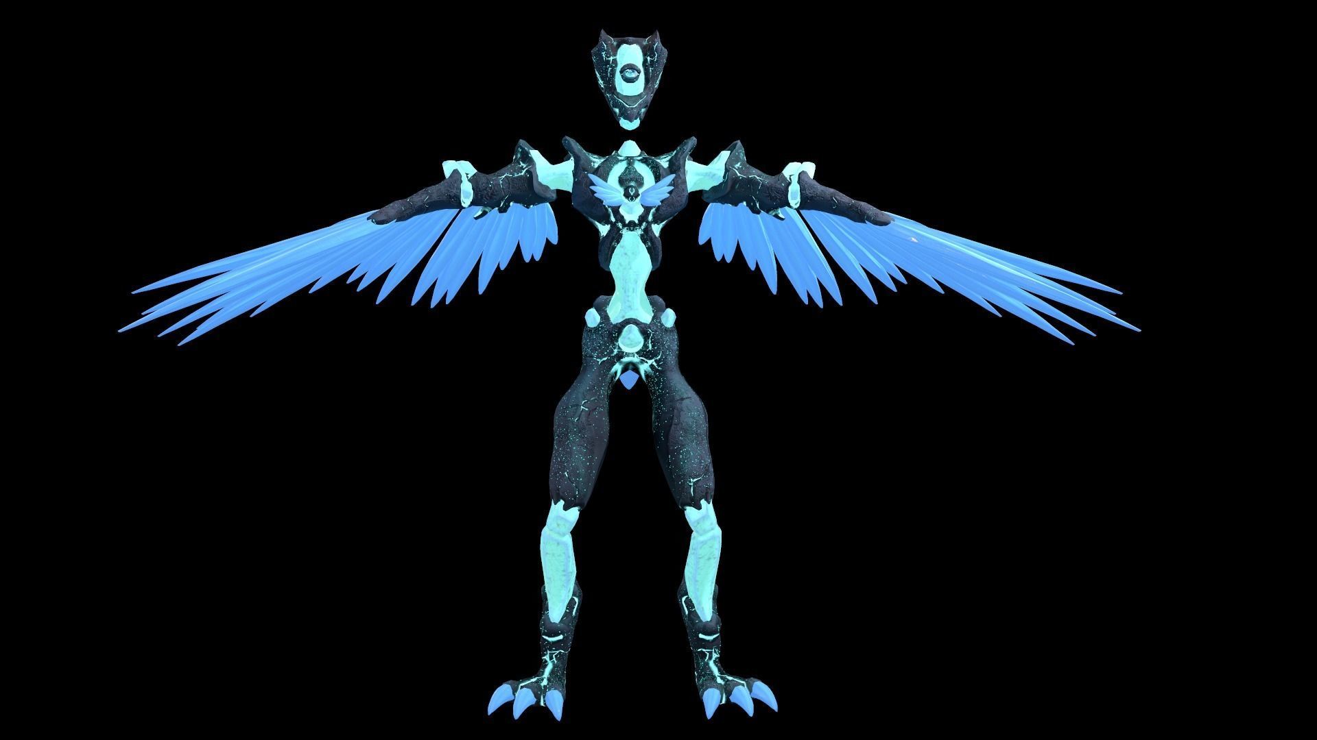 Monster Crystal Phoenix Low Poly model Low-poly 3D model_8