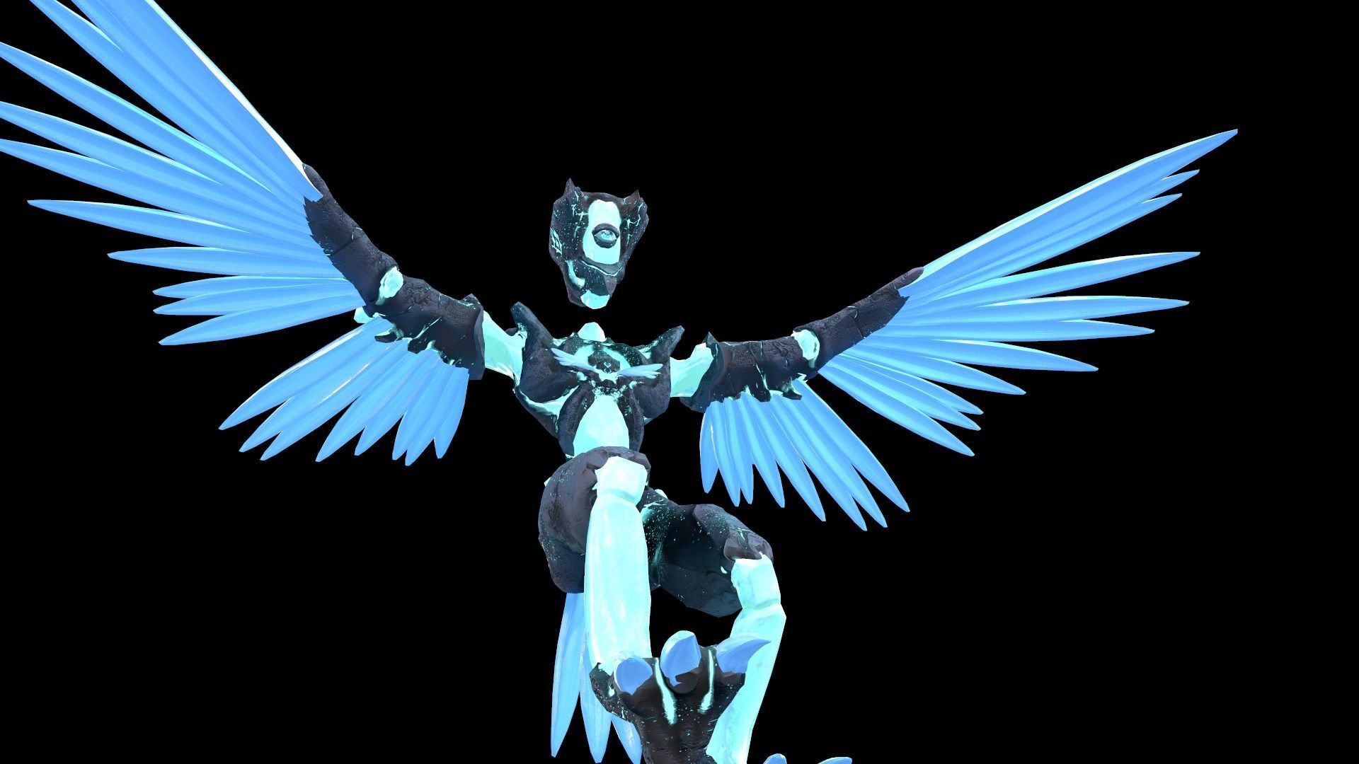 Monster Crystal Phoenix Low Poly model Low-poly 3D model_25