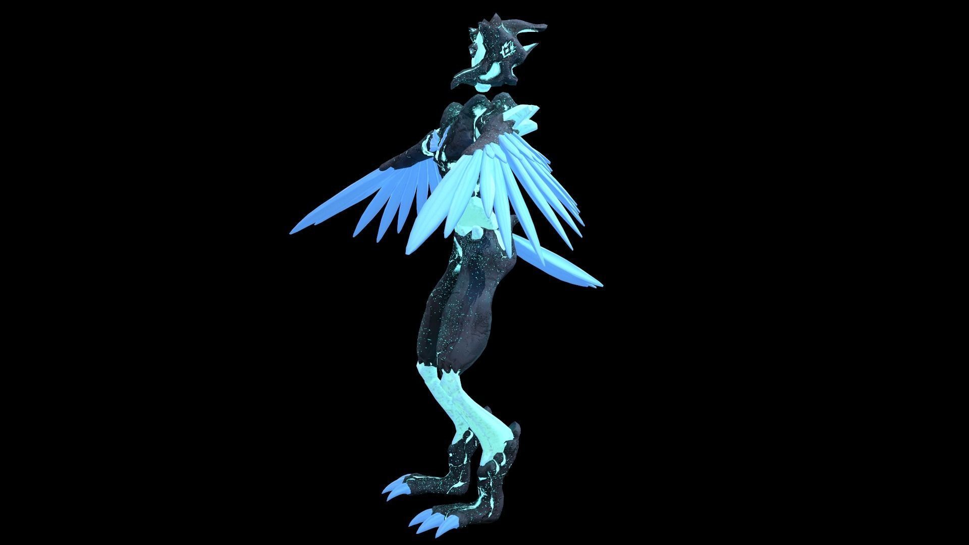 Monster Crystal Phoenix Low Poly model Low-poly 3D model_9