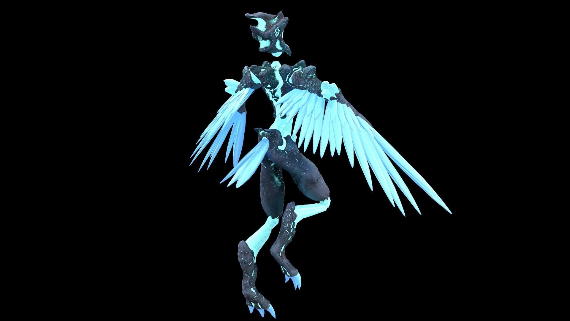 Monster Crystal Phoenix Low Poly model Low-poly 3D model_23