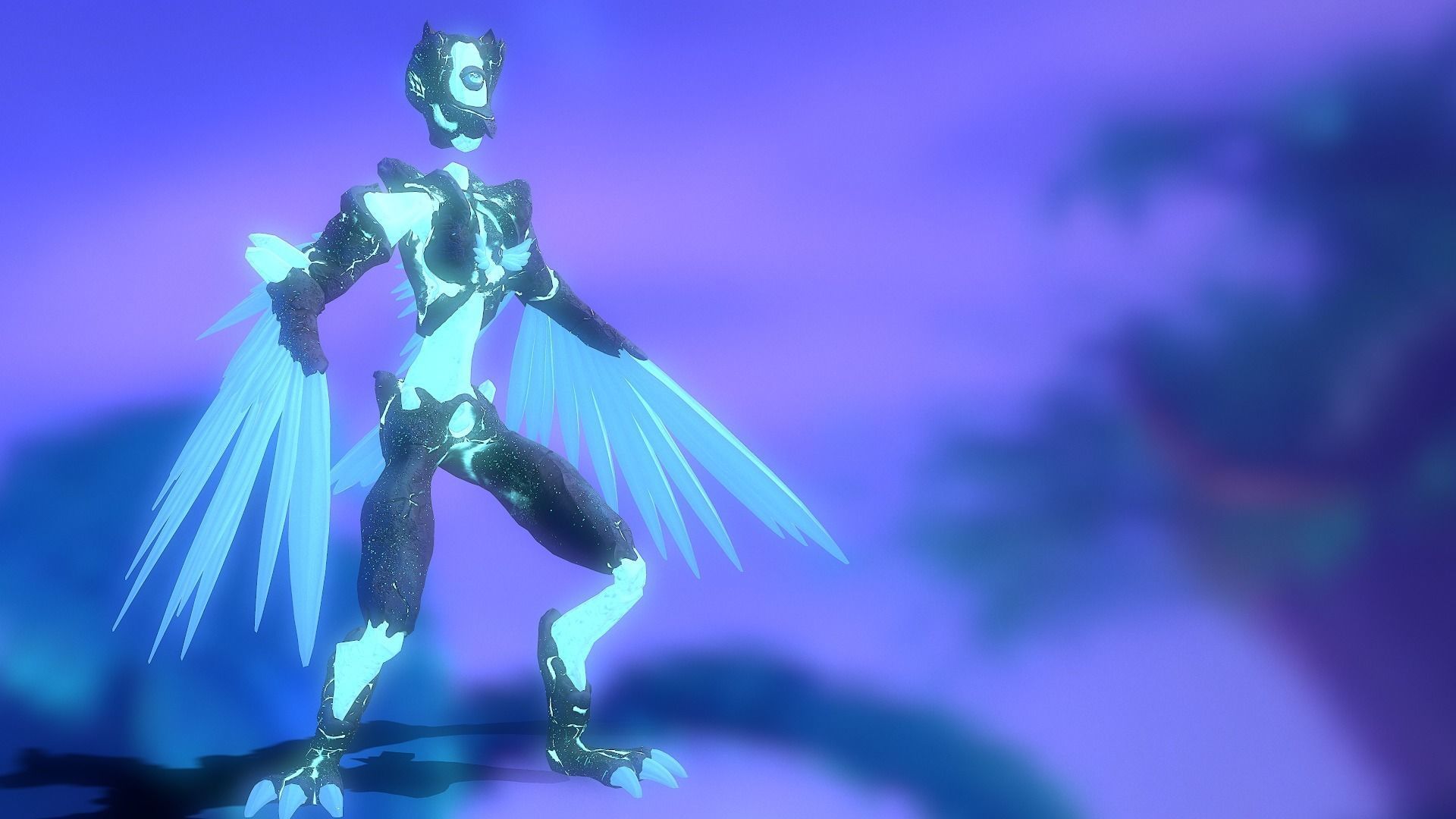 Monster Crystal Phoenix Low Poly model Low-poly 3D model_5