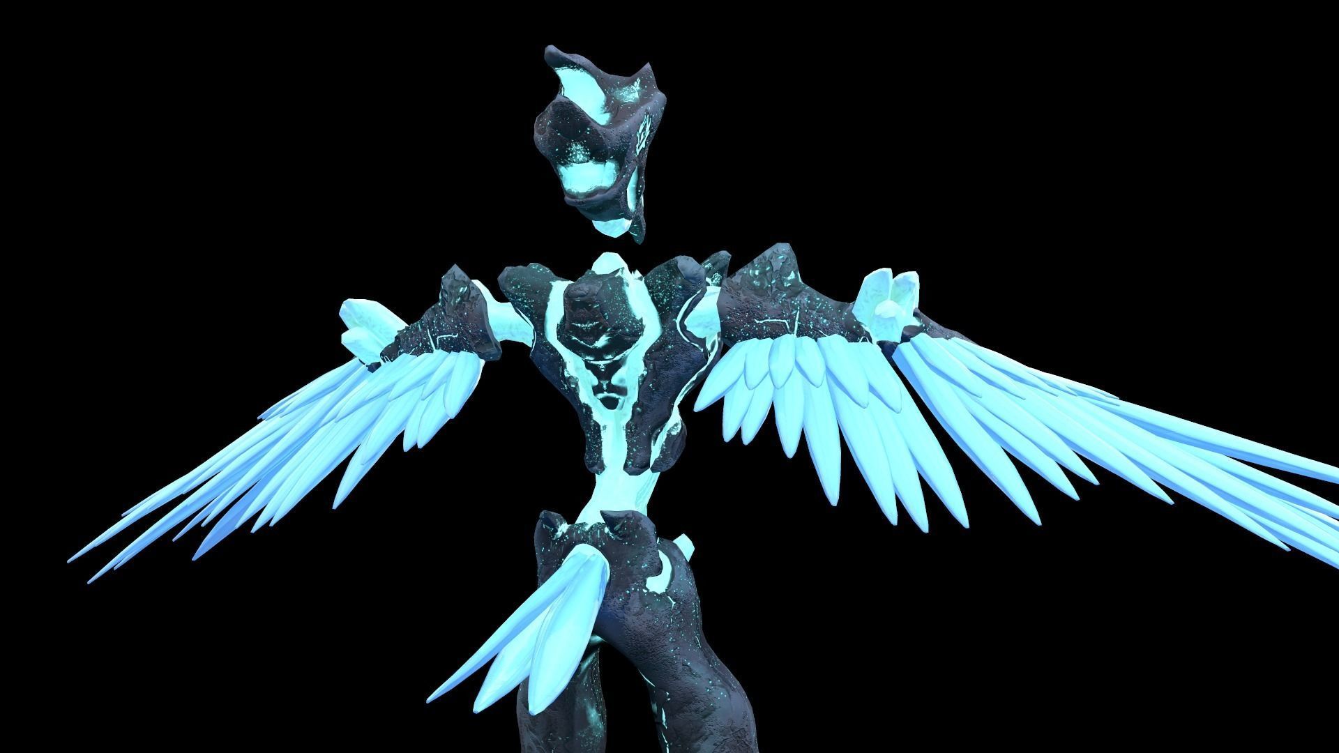 Monster Crystal Phoenix Low Poly model Low-poly 3D model_31