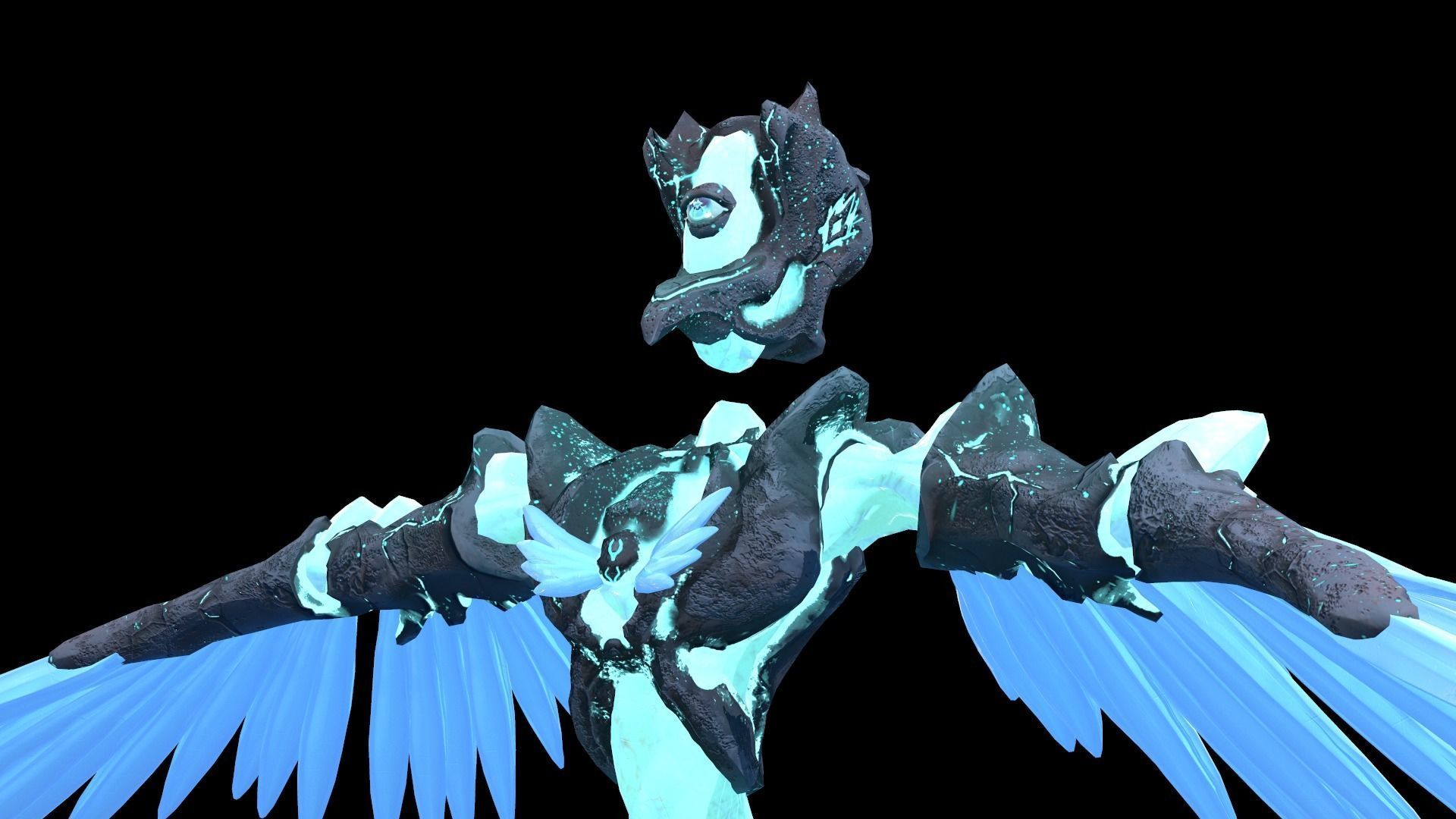 Monster Crystal Phoenix Low Poly model Low-poly 3D model_29