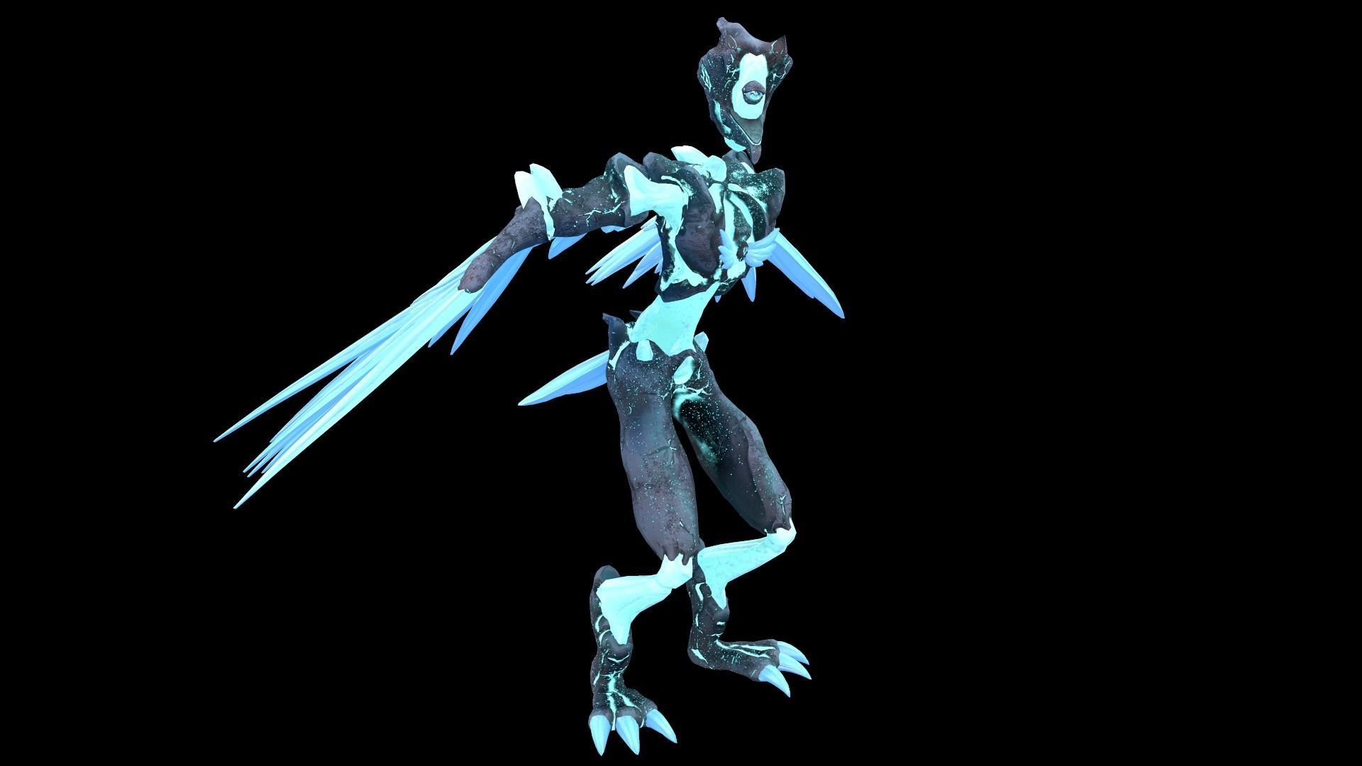 Monster Crystal Phoenix Low Poly model Low-poly 3D model_20