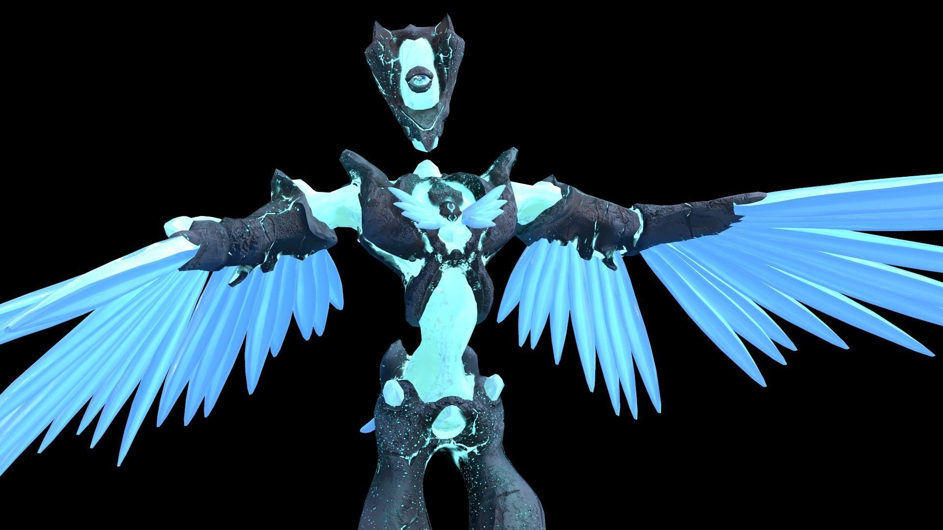 Monster Crystal Phoenix Low Poly model Low-poly 3D model_16