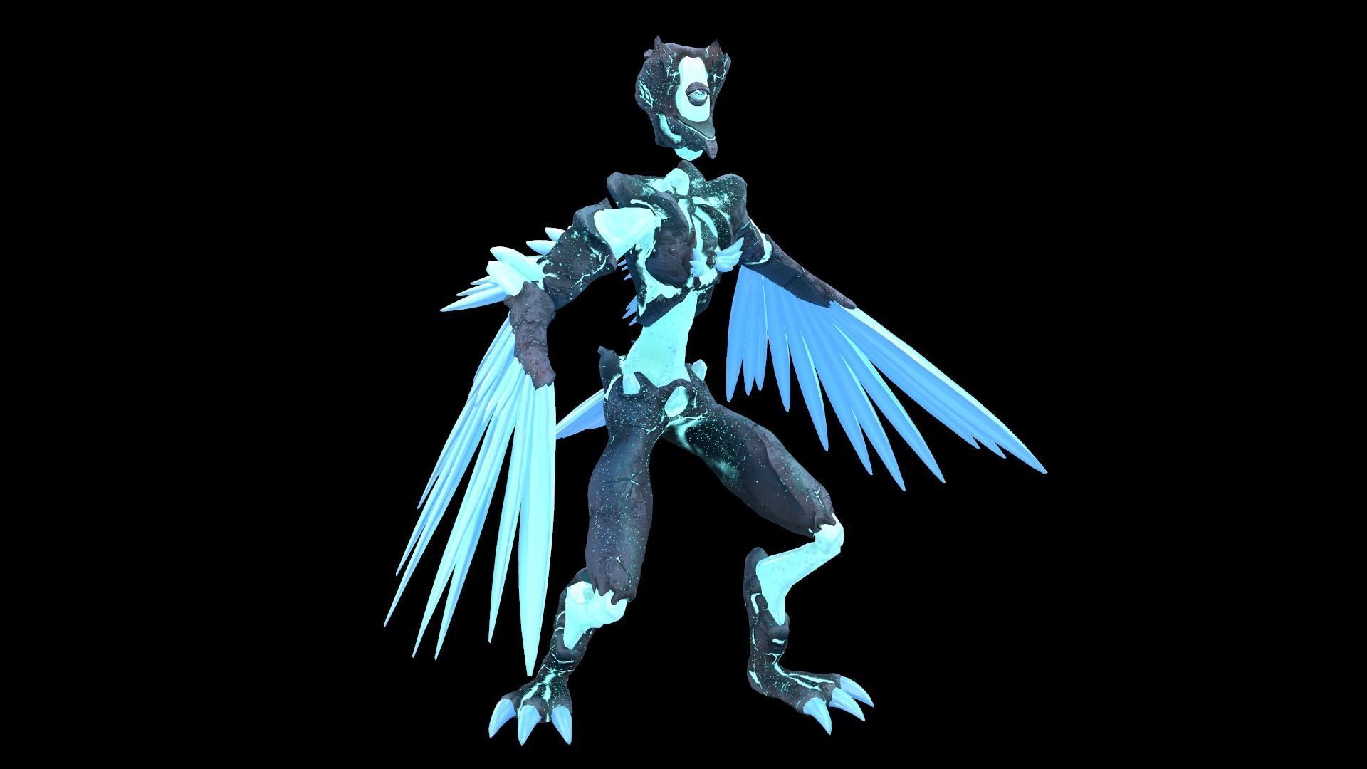 Monster Crystal Phoenix Low Poly model Low-poly 3D model_18