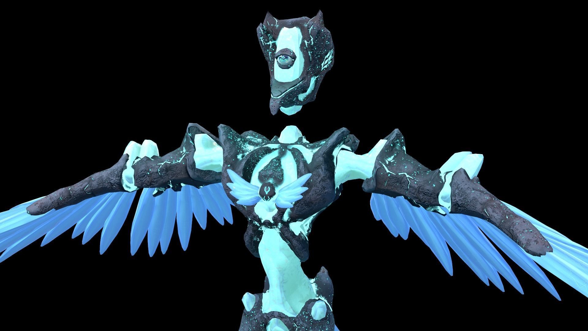 Monster Crystal Phoenix Low Poly model Low-poly 3D model_15