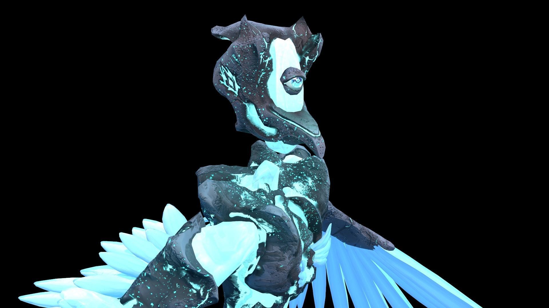 Monster Crystal Phoenix Low Poly model Low-poly 3D model_19