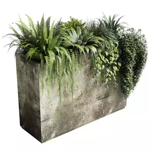 outdoor  indoor plant 56 Old dirty concrete vase stand bax