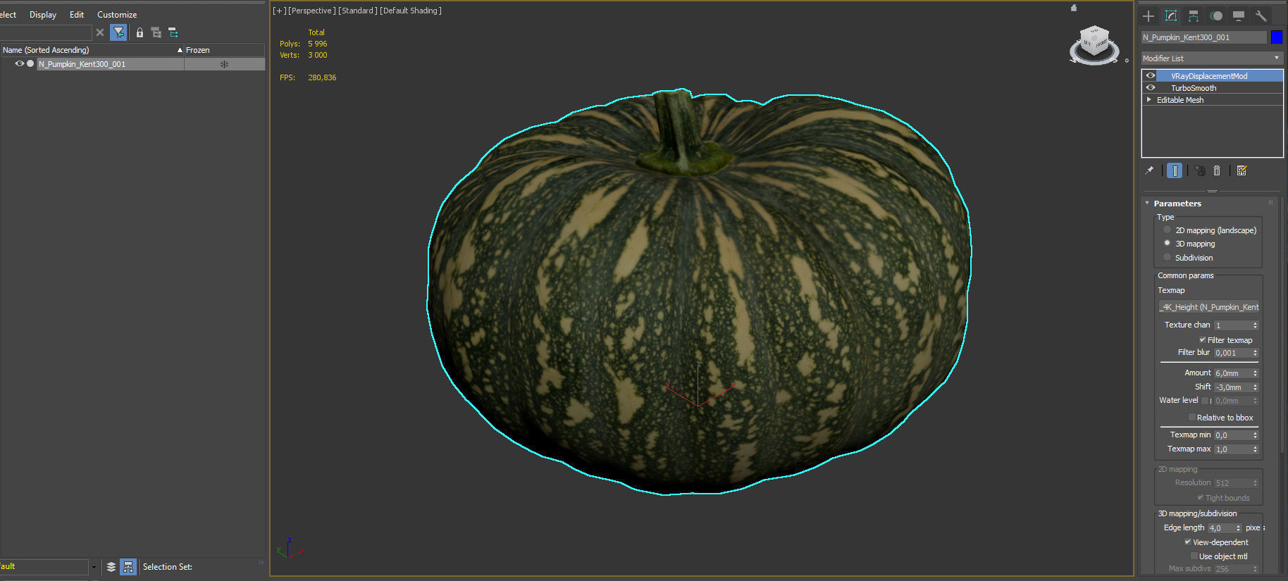 Photoscanned Kent Pumpkin Low-poly 3D model_15
