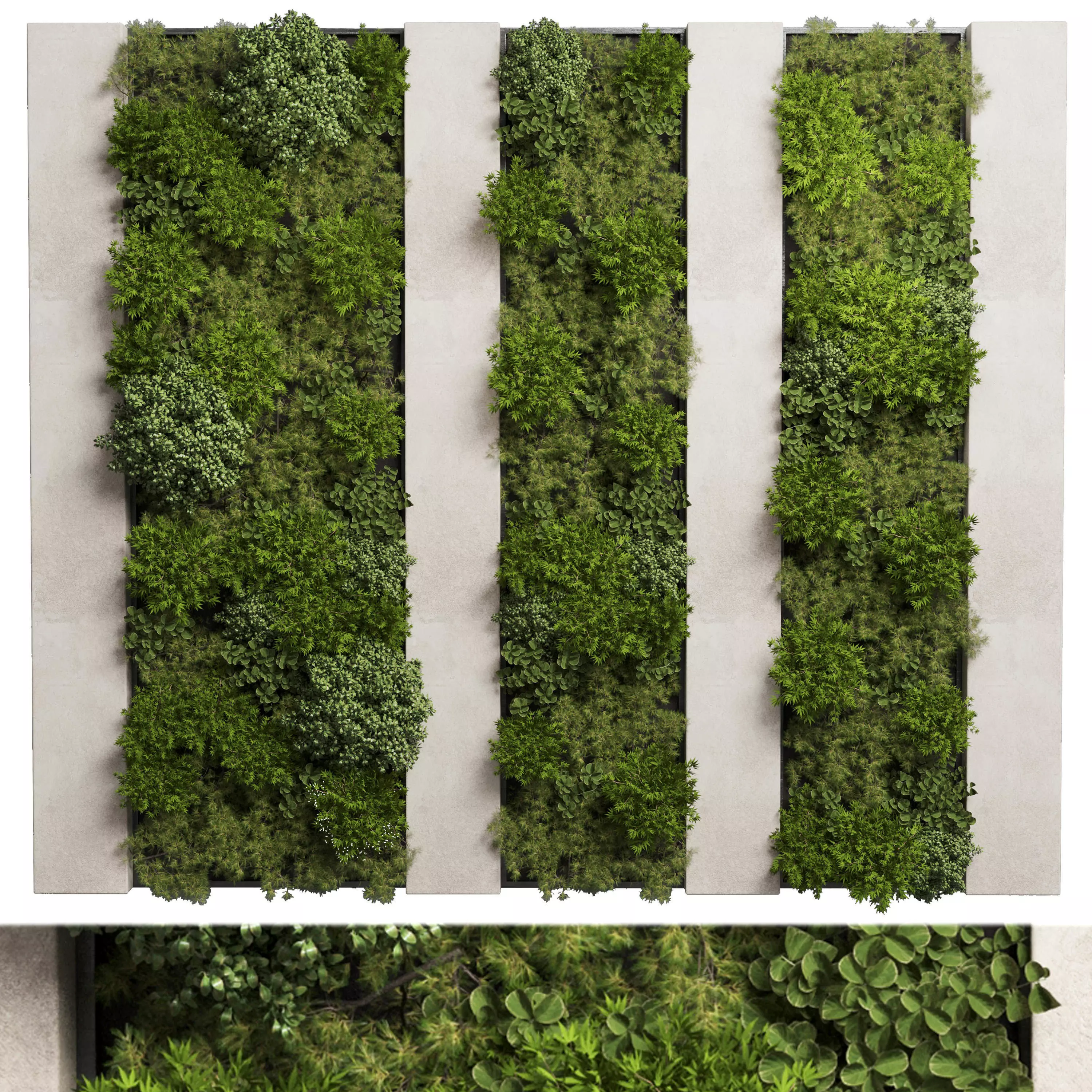  outdoor plant stand vertical garden wall concrete vase  3D model_0
