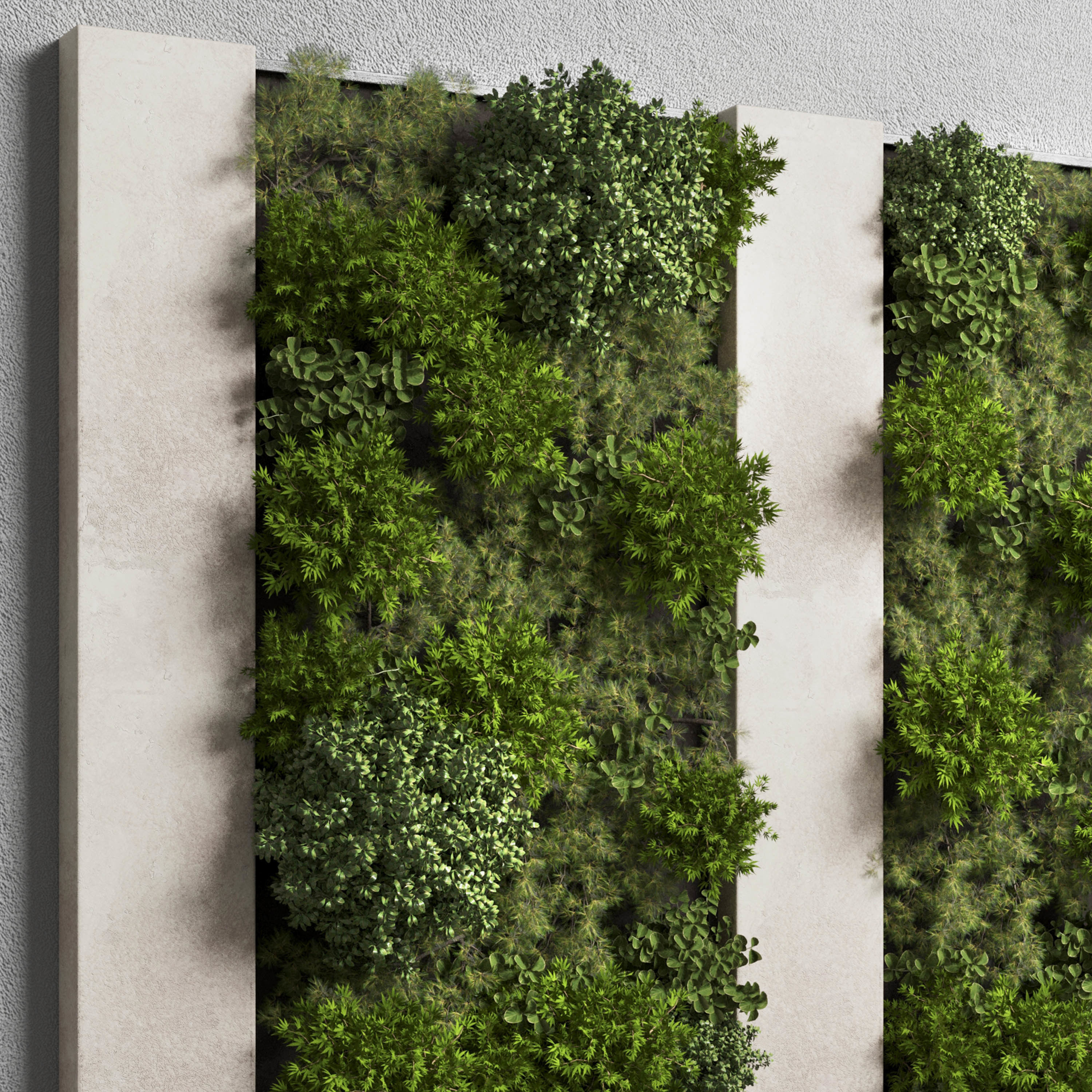  outdoor plant stand vertical garden wall concrete vase  3D model_2