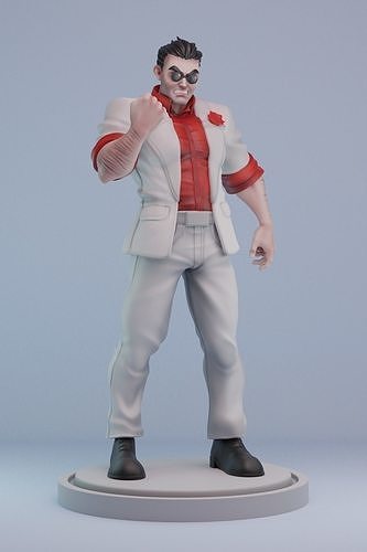 Helltaker 3d print statue of chef holding plate 3D print model