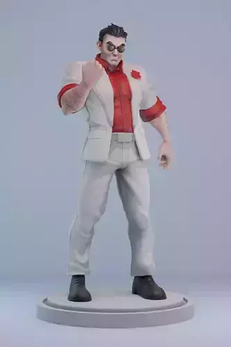 Helltaker 3d print statue of chef holding plate