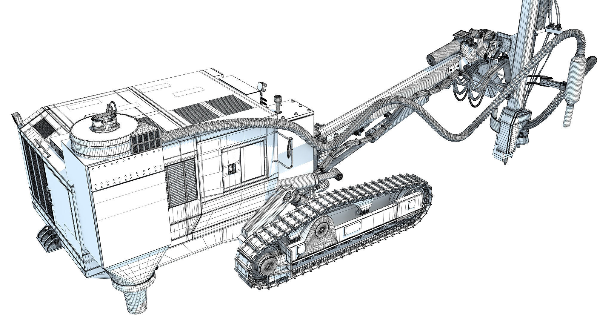 Rock Drilling Rig 3D model_23