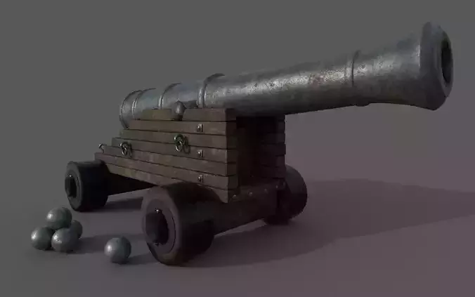 Medieval Cannon 3D Model