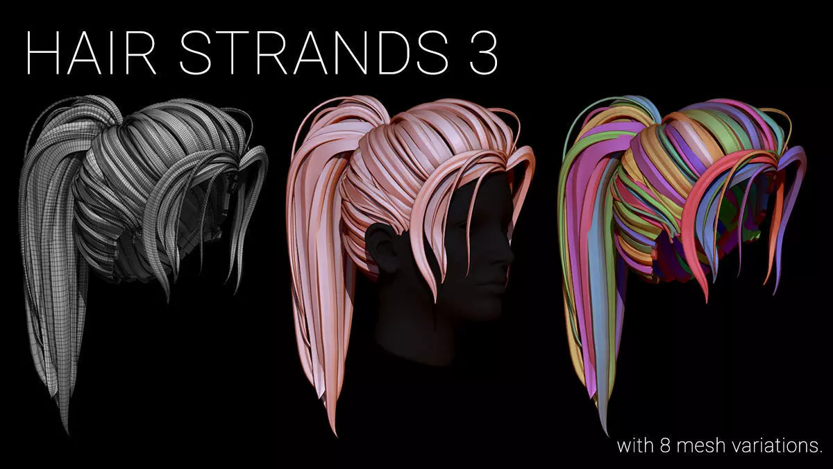 Hair Strands 3 3D model_0