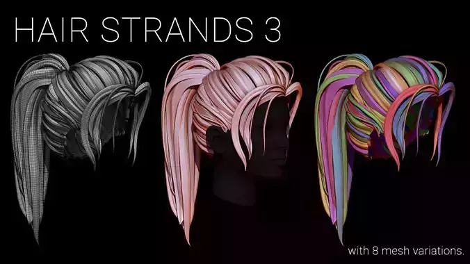 Hair Strands 3 3D model