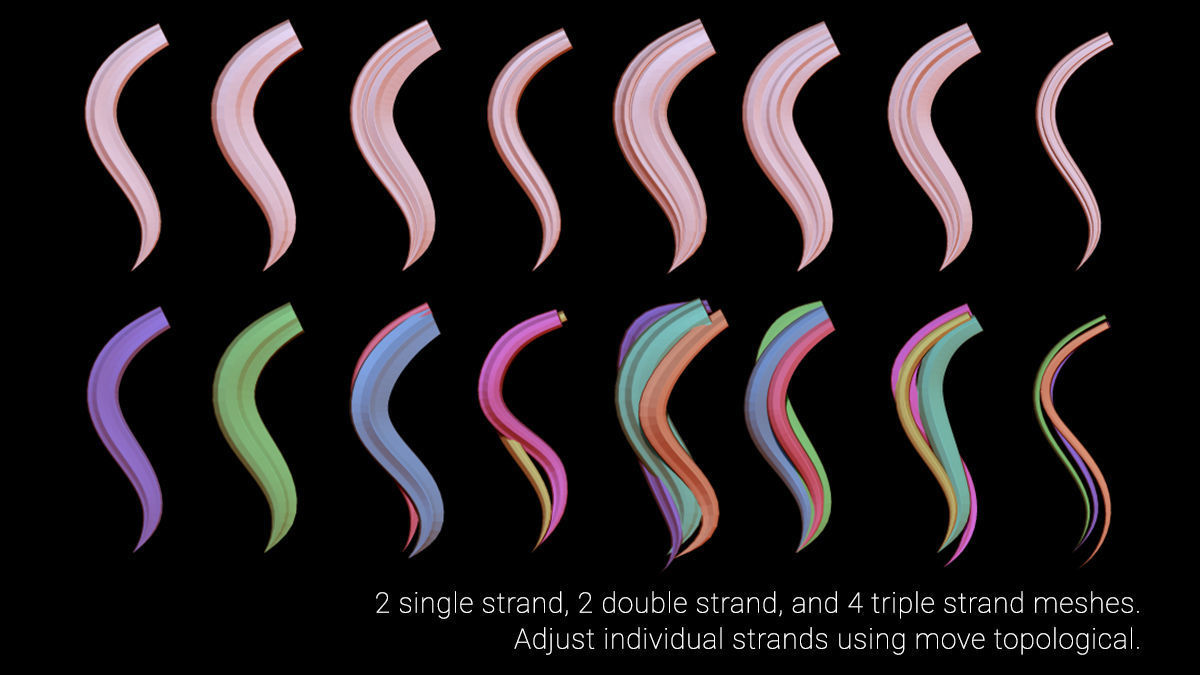 Hair Strands 3 3D model_2