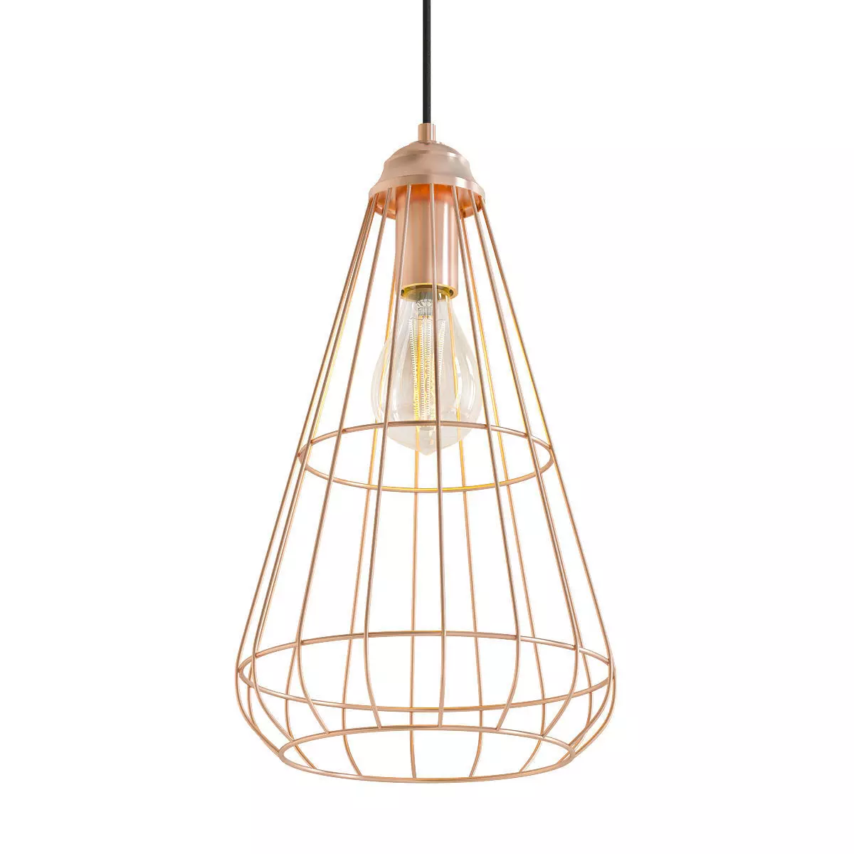 GOLD GEOMETRIC CAGE PENDANT 3D model