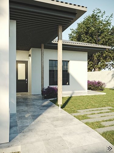Small House 02 Low-poly 3D model 2