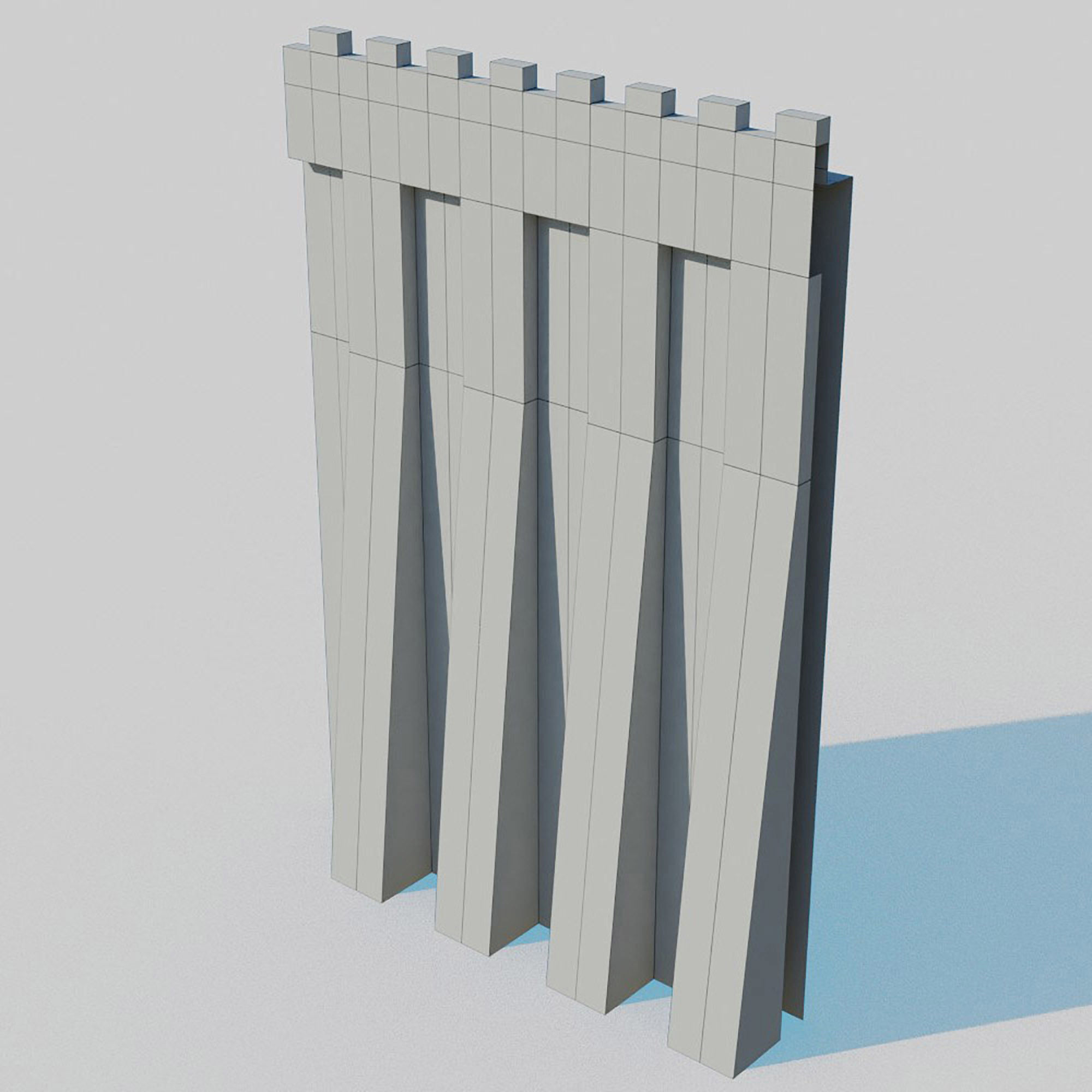 Castle Kit Bash Low-poly 3D model_6