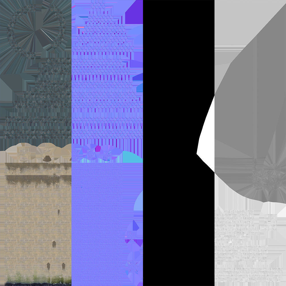 Castle Kit Bash Low-poly 3D model_21