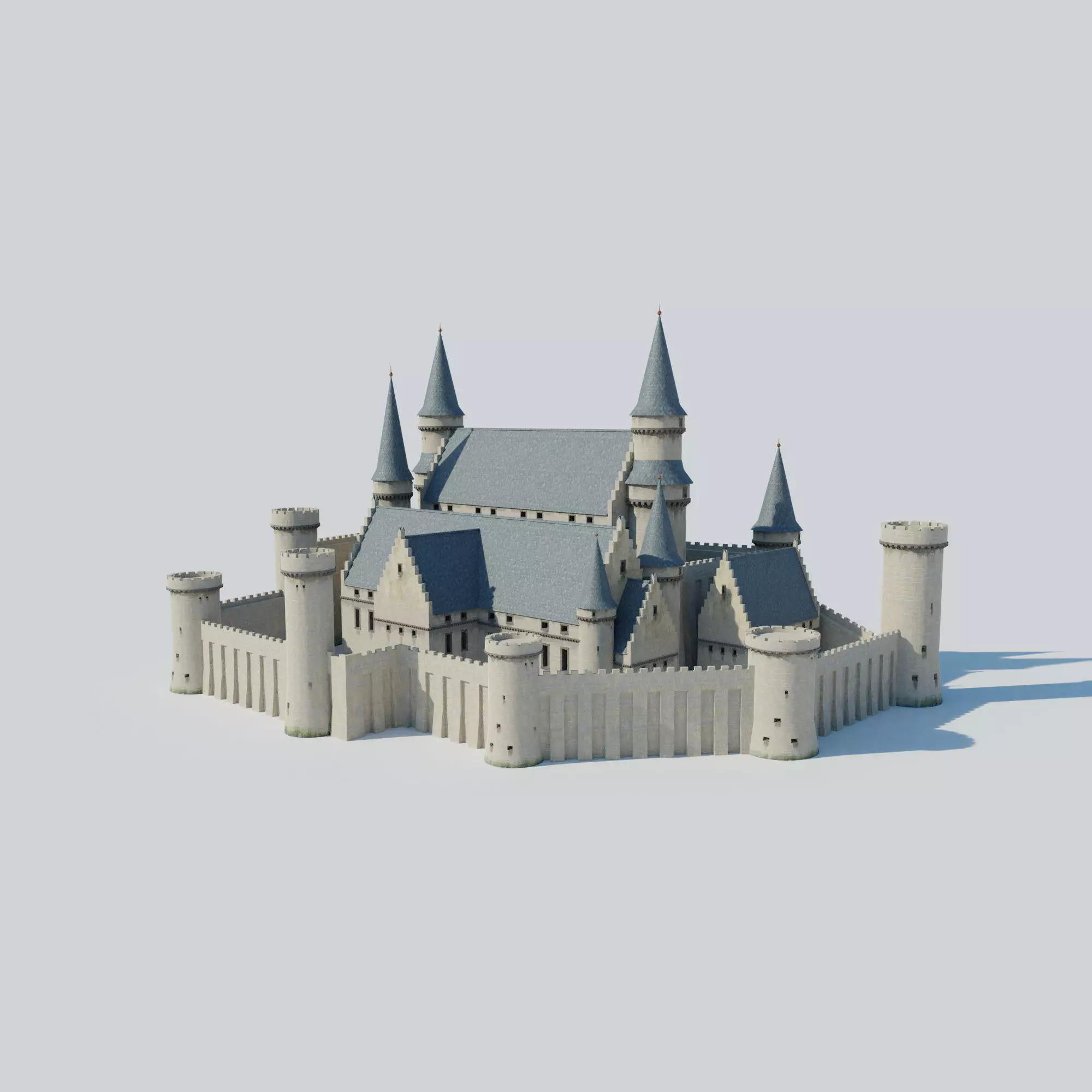 Castle Kit Bash Low-poly 3D model_0