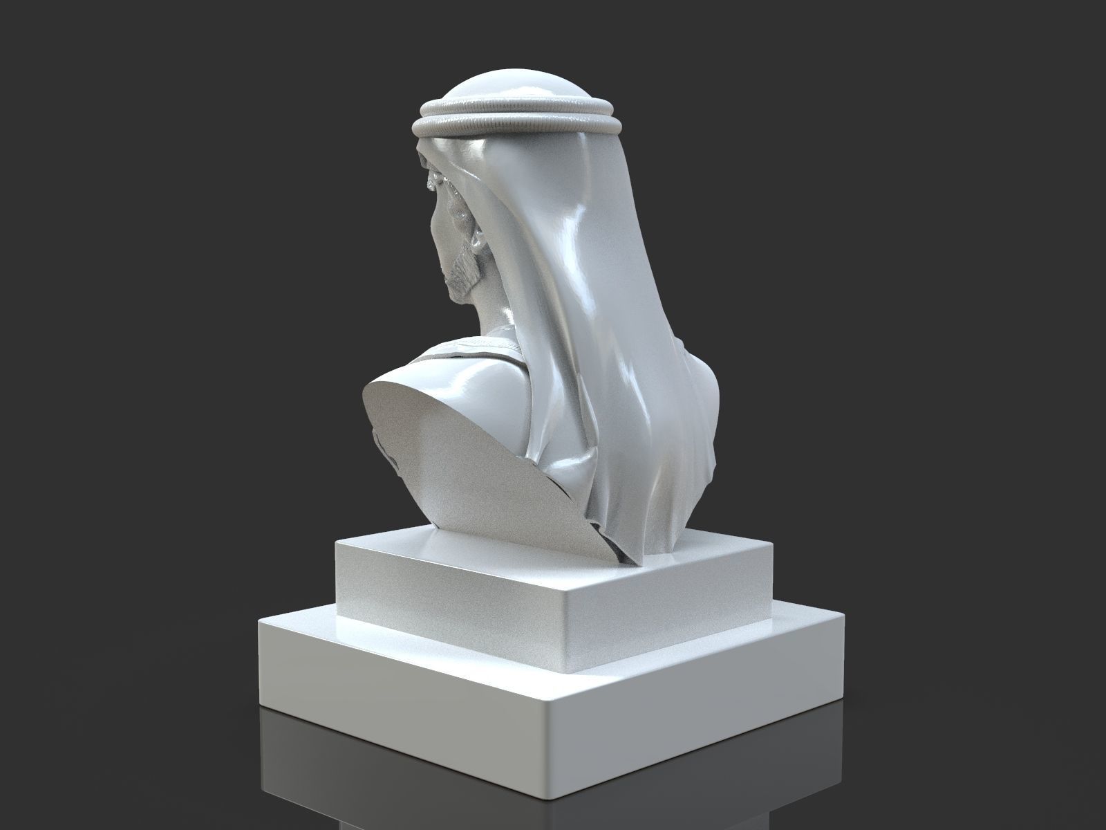 Hamdam Bin Mohamed Al Maktoum Bust 3D print model_5