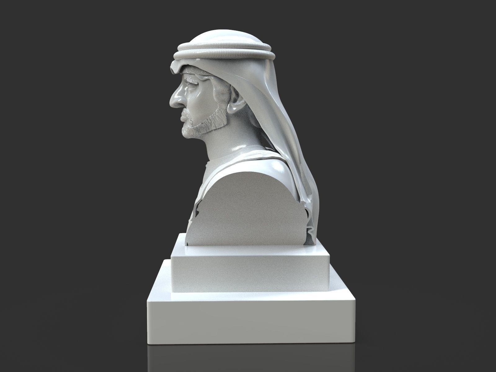 Hamdam Bin Mohamed Al Maktoum Bust 3D print model_1