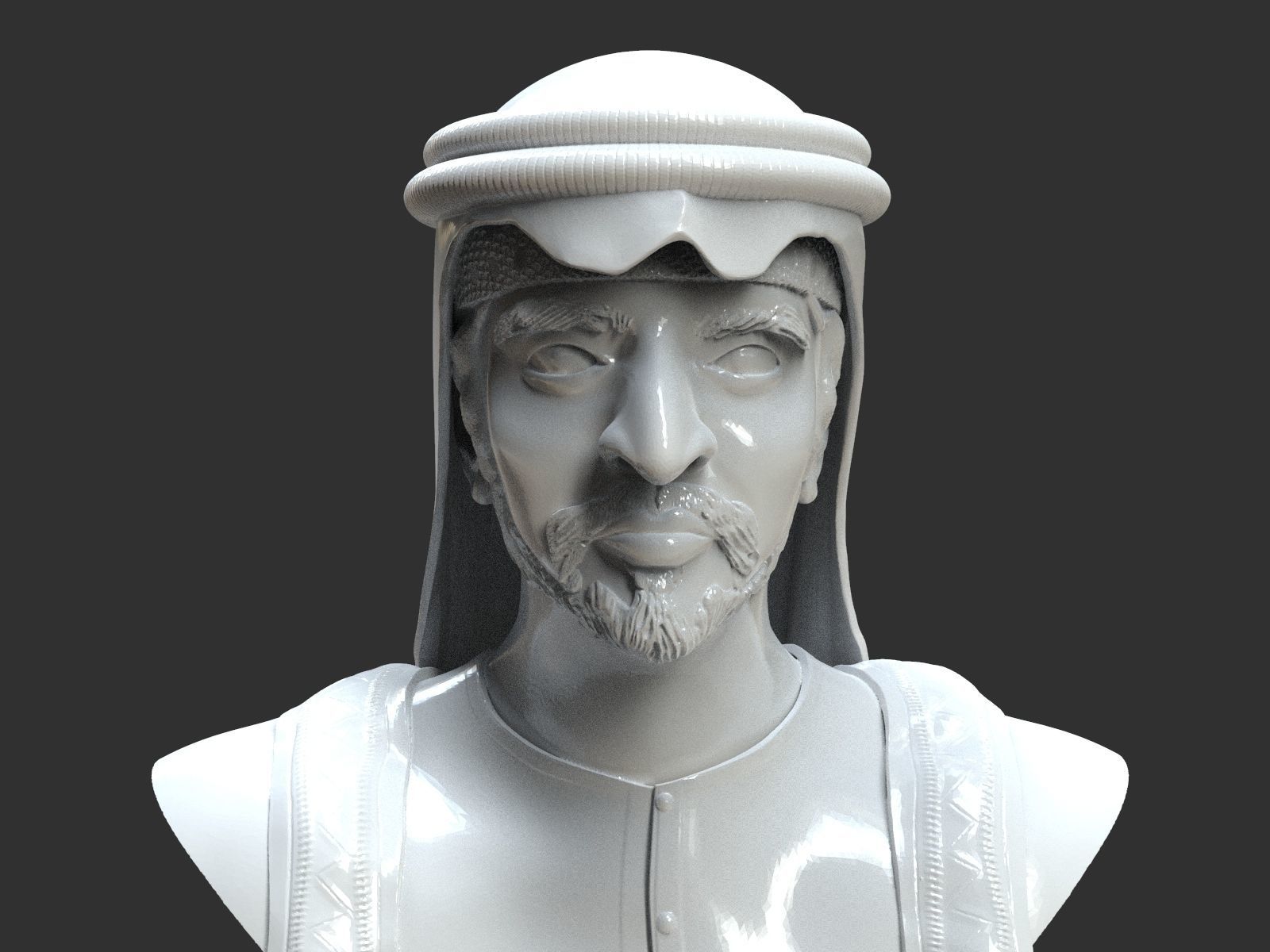 Hamdam Bin Mohamed Al Maktoum Bust 3D print model_4