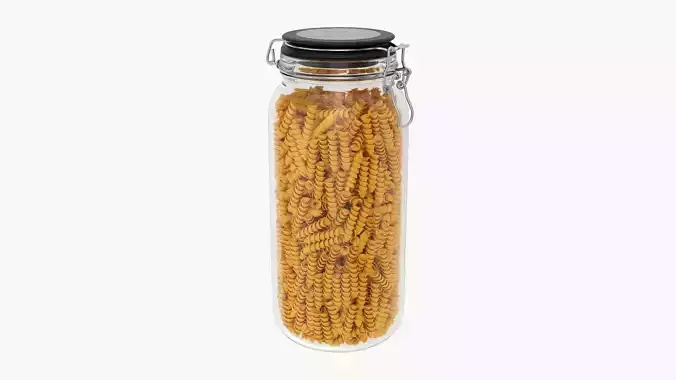 Glass kitchen jar with contents 05 3D model