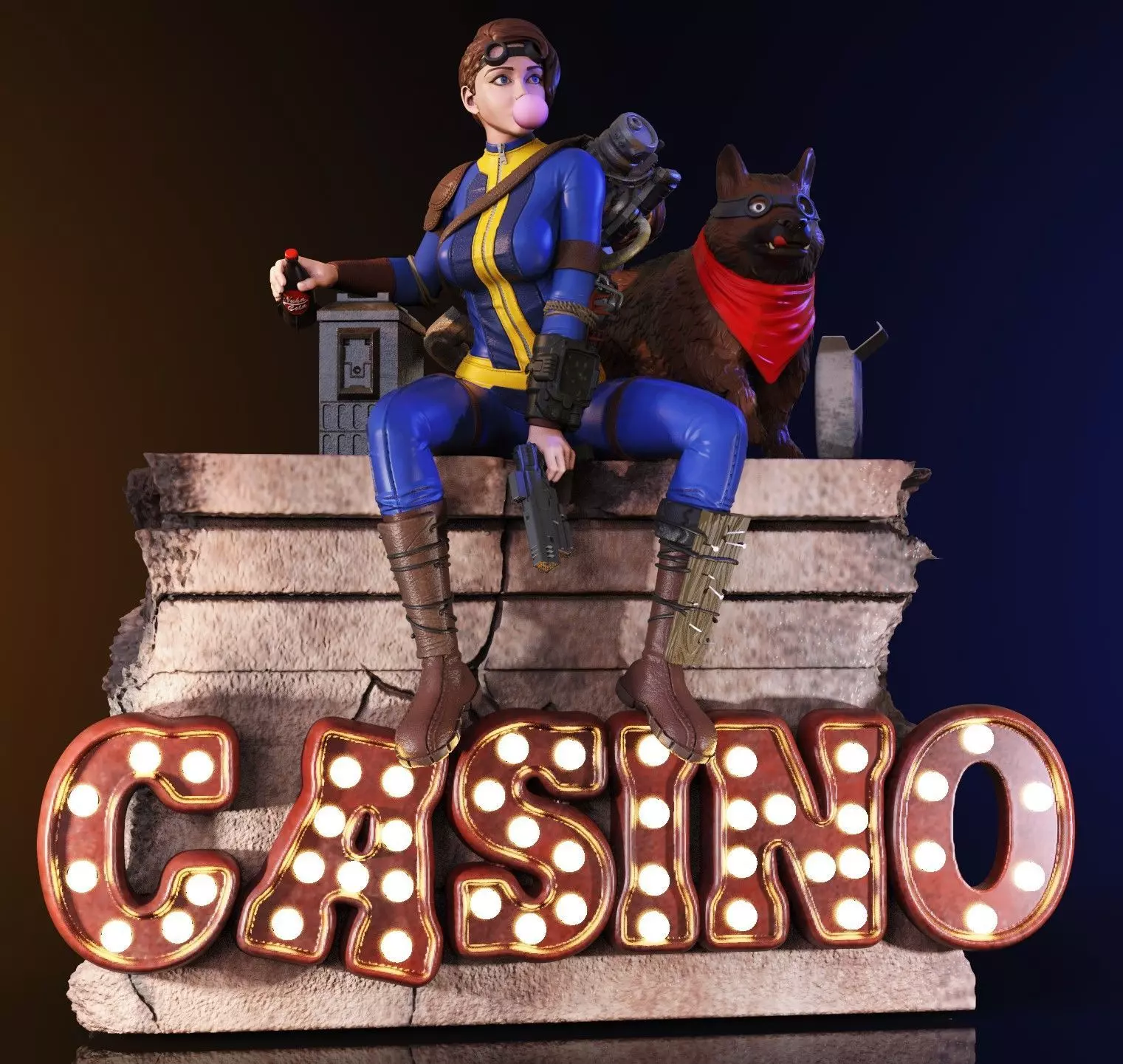 Fallout Girl 3D print model_0