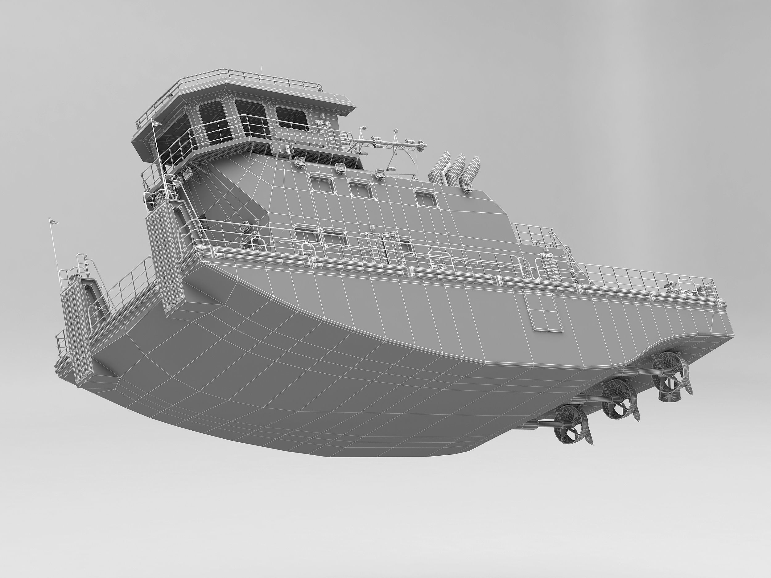 Old Push Boat 3D model_14