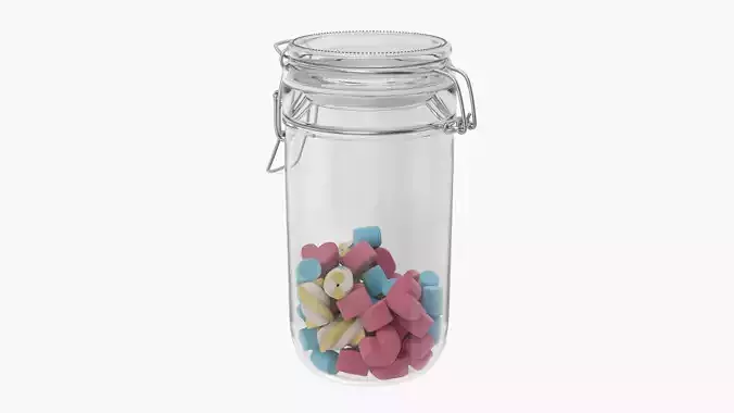 Glass kitchen jar with contents 22
