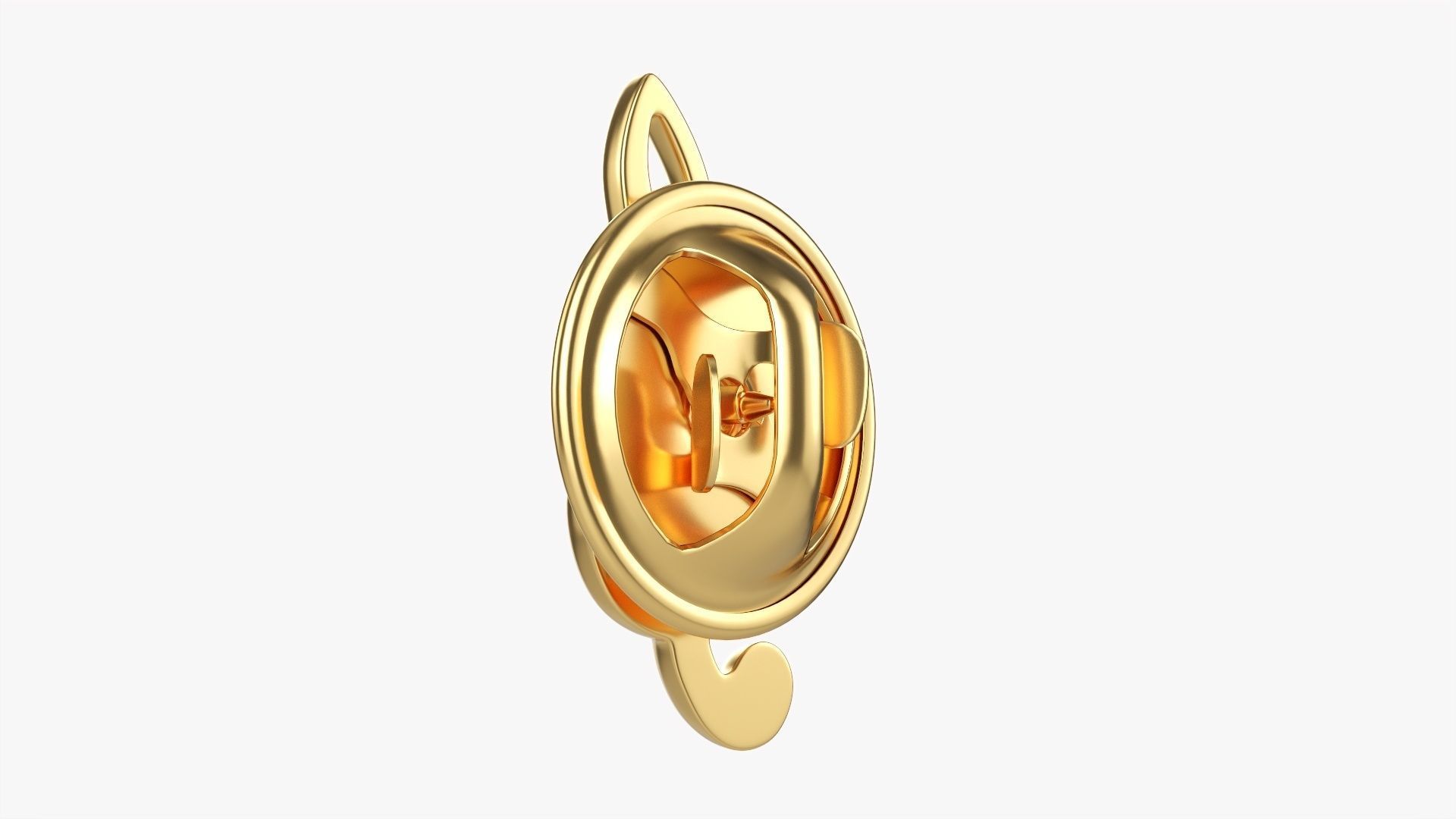 Music clef pin 3D model_1