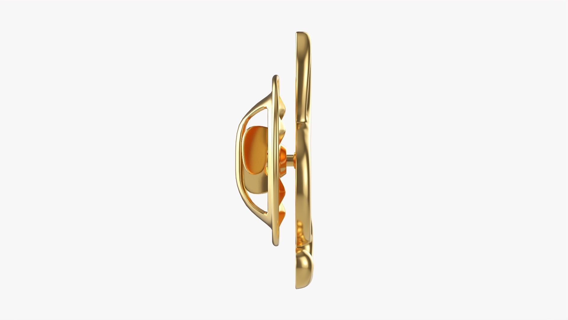 Music clef pin 3D model_4