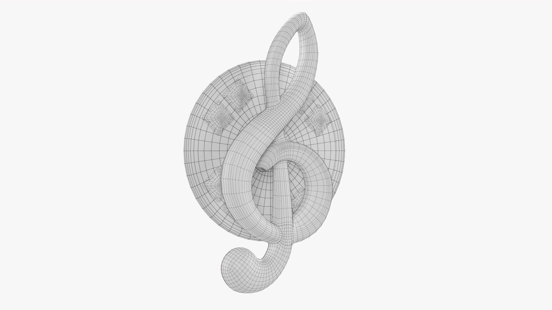 Music clef pin 3D model_6
